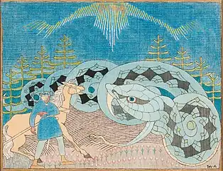 Lemminkäinen and the Great Snake, Joseph Alanen, 1919–1920