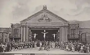 Crucifixion scene from the 1870 Passion Play