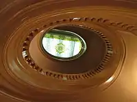 Staircase with leaded glass skylight