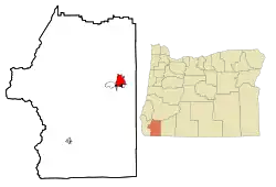 Location in Josephine County and the state of Oregon