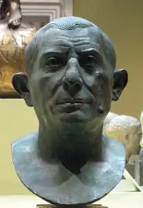 Cast of a bust of Lucius Caecilius Jucundus, found in his atrium in Pompeii.