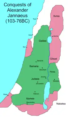 Hasmonean Kingdom under Alexander Jannaeus (after conquest of Iturea)