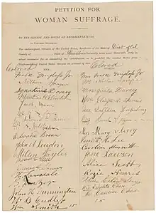 Julia Dorsey's Signature on the Petition for Women's Suffrage