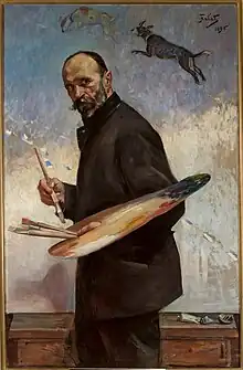 Julian Fałat, Self-portrait with a Palette, 1896