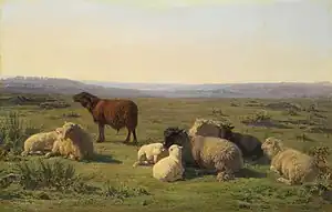 Juliette Peyrol Bonheur, Sheep Resting in the Meadow, 1869