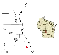 Location of Lyndon Station in Juneau County, Wisconsin.