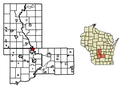 Location of Wisconsin Dells in Wisconsin