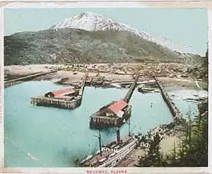 The four wharves at Skagway