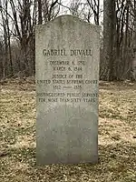 Gravesite of Justice Gabriel Duvall