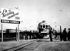 Argentine locomotive "La Justicialista" being inaugurated (1952)