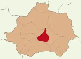 Map showing Çavdarhisar District in Kütahya Province