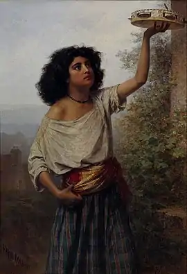 Young Gypsy Woman, by Kārlis Hūns, 1870