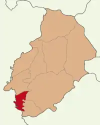 Map showing Karakeçili District in Kırıkkale Province