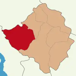 Map showing Kaman District in Kırşehir Province
