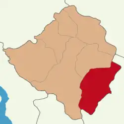 Map showing Mucur District in Kırşehir Province