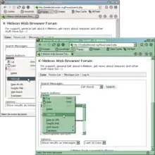  Two screenshots of K-Meleon