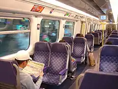 First class compartment of East Rail line