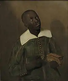 Servant of Dom Miguel de Castro with a decorated box, originally attributed to Eckhout, but currently believed to be produced by one of the brothers Jasper or Jeronimus Becx