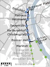 Map of the North-South line under construction