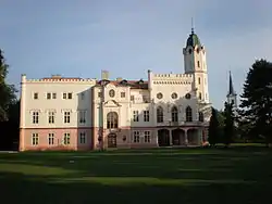 Castle and church in the village