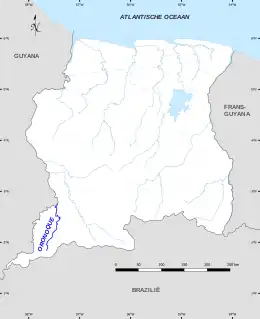 Map of the Oronoque River in Suriname