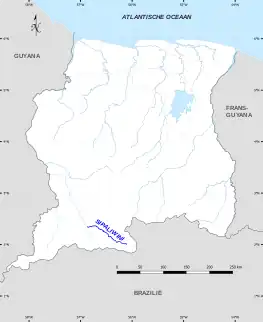 Map of the Sipaliwini River in Suriname