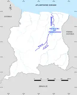 Map of the Suriname River