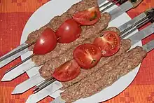 Raw home-made kabab koobideh (not cooked yet)