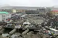 The dried river in the central city of Kabul