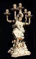 Candelabrum for the Aleksander Józef Sułkowski service by Johann Joachim Kaendler, Circa 1736, Dallas Museum of Art