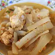 Kaeng yuak is a northern Thai curry made with the core of the banana plant.