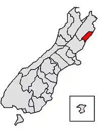 Location of Kaikōura District
