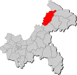 Location of Kaizhou in Chongqing