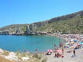 A beach on the sea the town is named for