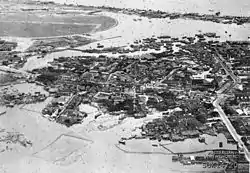 1945 aerial photo of Kallang Airport runway and ramp, as well as Kallang Basin area