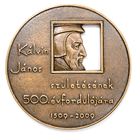 John Calvin memorial medal by László Szlávics, Jr., 2008