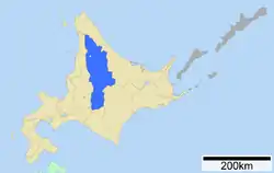 Location of Kamikawa Subprefecture