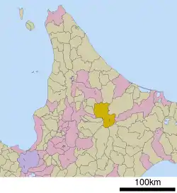 Location of Kamikawa in Hokkaido (Kamikawa Subprefecture)