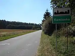 Road sign in Kamionka