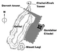 Plan of the citadel.  This destroyed fortress is still standing today.