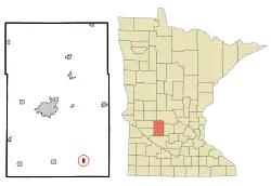 Location of Lake Lillian, Minnesota