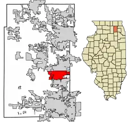 Location of Geneva in Kane County, Illinois