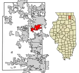 Location of South Elgin in Kane County, Illinois