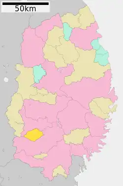 Location of Kanegasaki in Iwate Prefecture