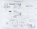 Drawing of carriage for Dutch 12 cm rifled bronze breechloader on flat keel barge (uitlegger).