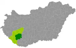 Kaposvár District within Hungary and Somogy County.