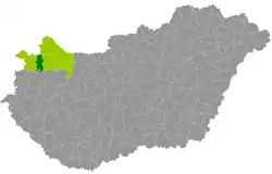 Kapuvár District within Hungary and Győr-Moson-Sopron County.