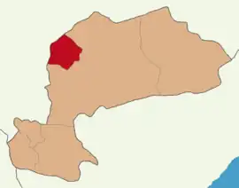 Map showing Kazımkarabekir District in Karaman Province