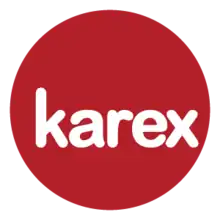 Karex Logo (Red Circle with the text Karex inside)