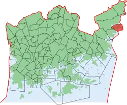 Position of Karhusaari within Helsinki